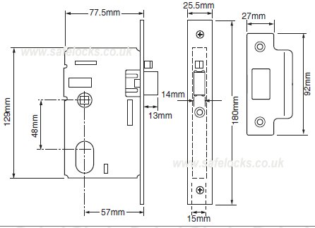 Union L2341 Oval Nightlatch Case